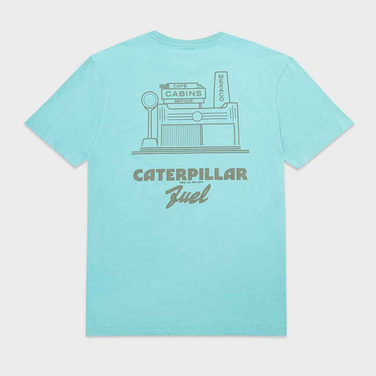 CAT WorkWear Redefined Fuel Me T-Shirt - Aqua Blue - re-souL