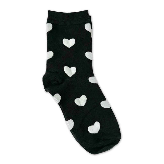 Hearts Socks - Black & White - re-souL