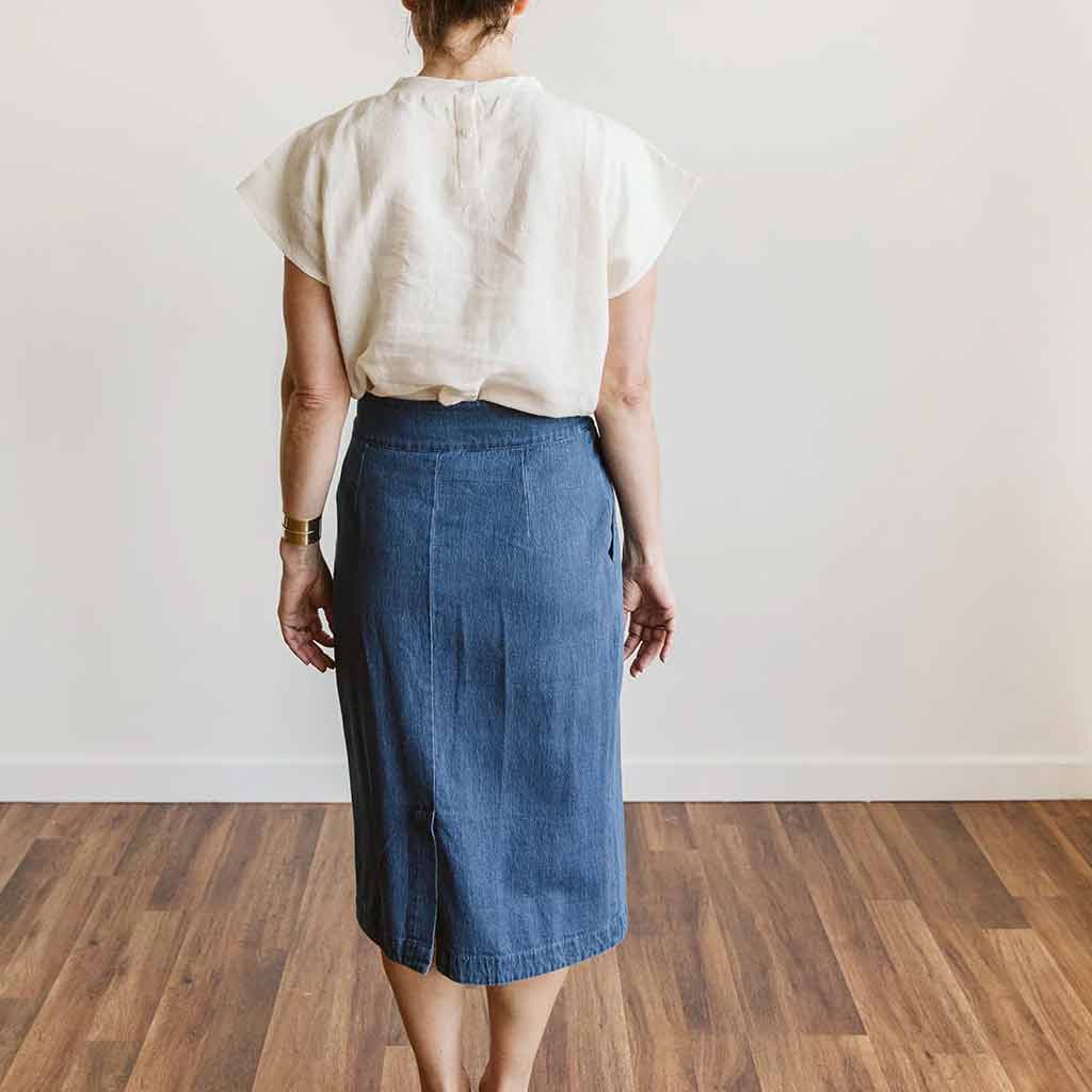 Koryphae Phoebe Origami Waist Skirt - Indigo - re-souL