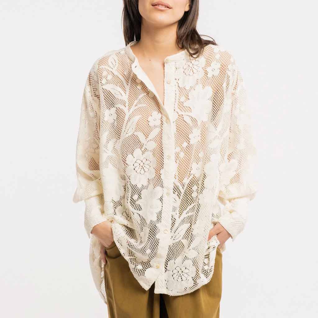 LAUDE the Label Gilmore Button Up Shirt - White - re-souL