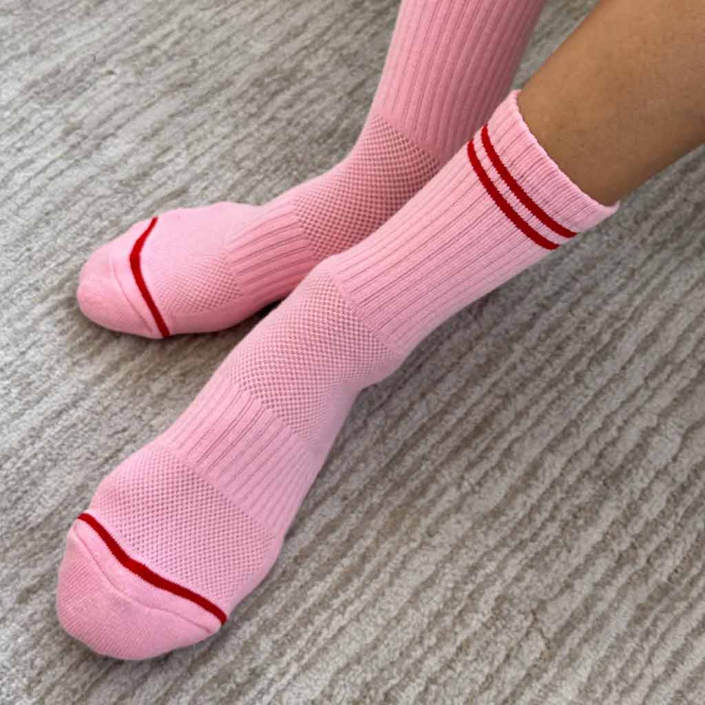 Le Bon Shoppe Boyfriend Socks - Amour Pink - re-souL