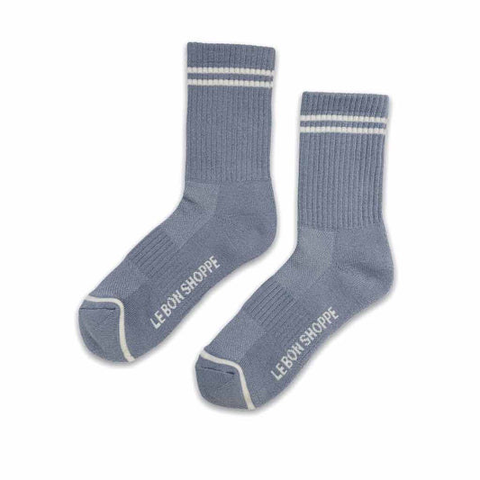 Le Bon Shoppe Boyfriend Socks - Blue Grey - re-souL