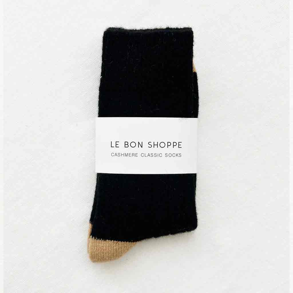 Le Bon Shoppe Classic Cashmere Socks - Black - re-souL