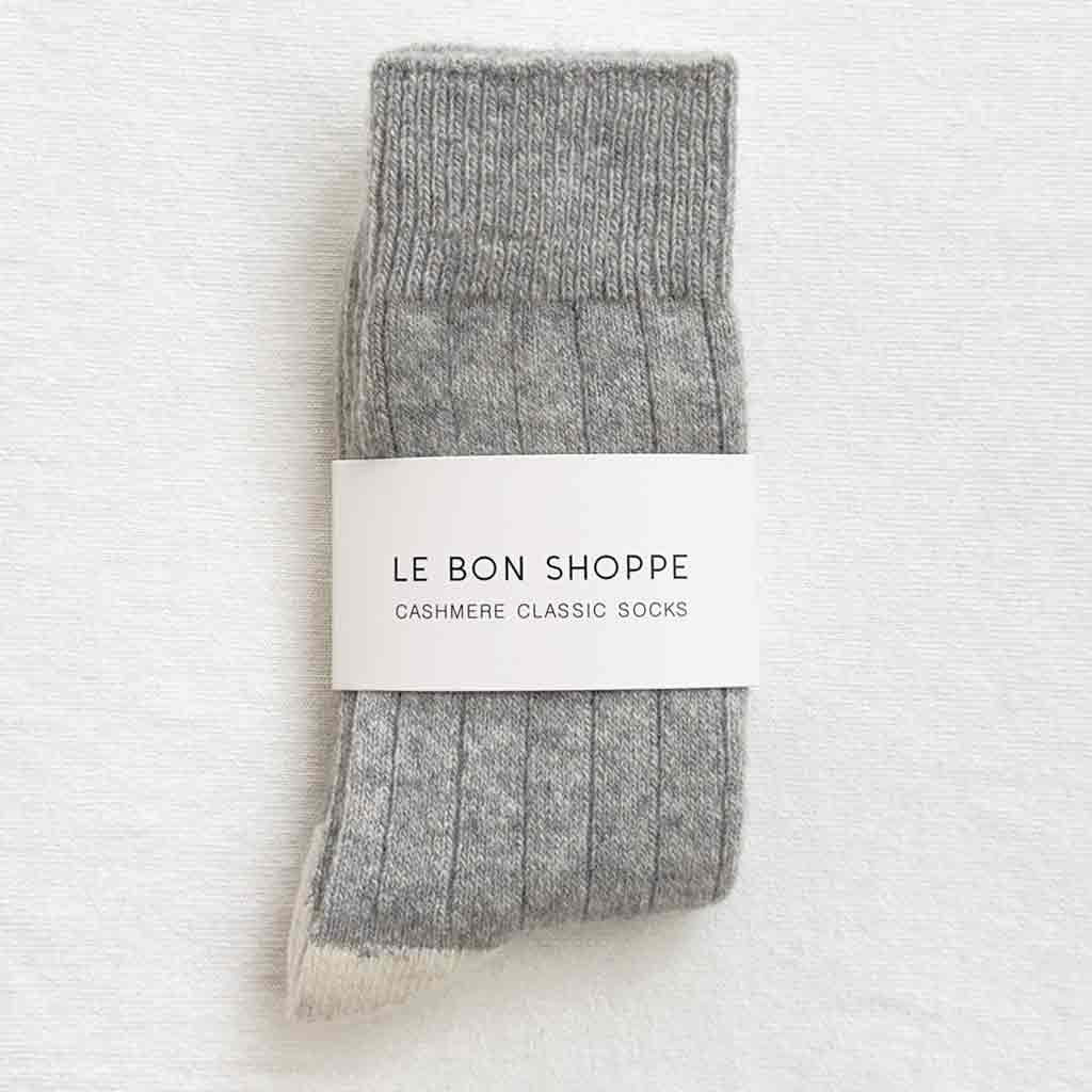 Le Bon Shoppe Classic Cashmere Socks - Grey Melange - re-souL
