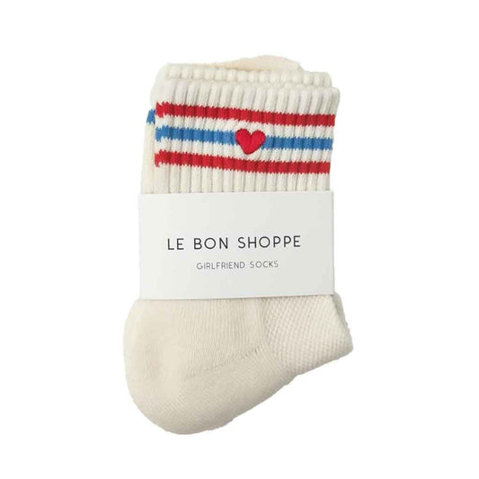 Le Bon Shoppe Girlfriend Socks - Milk + Heart - re-souL
