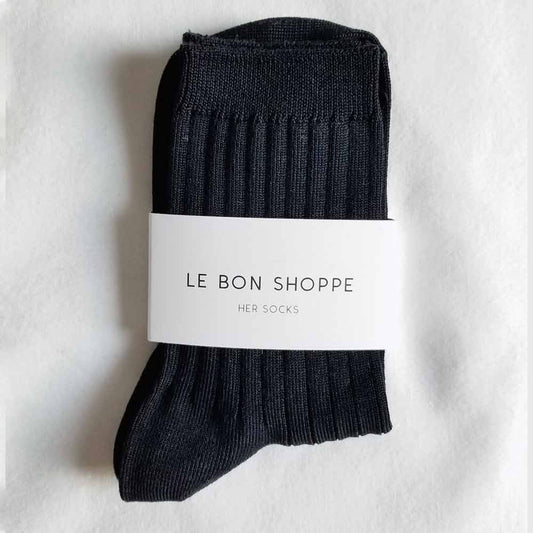 Le Bon Shoppe Her Socks - True Black - re-souL