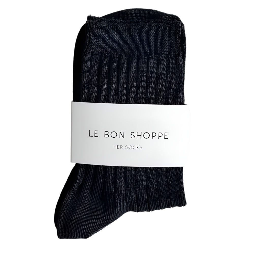 Le Bon Shoppe Her Socks - True Black - re-souL