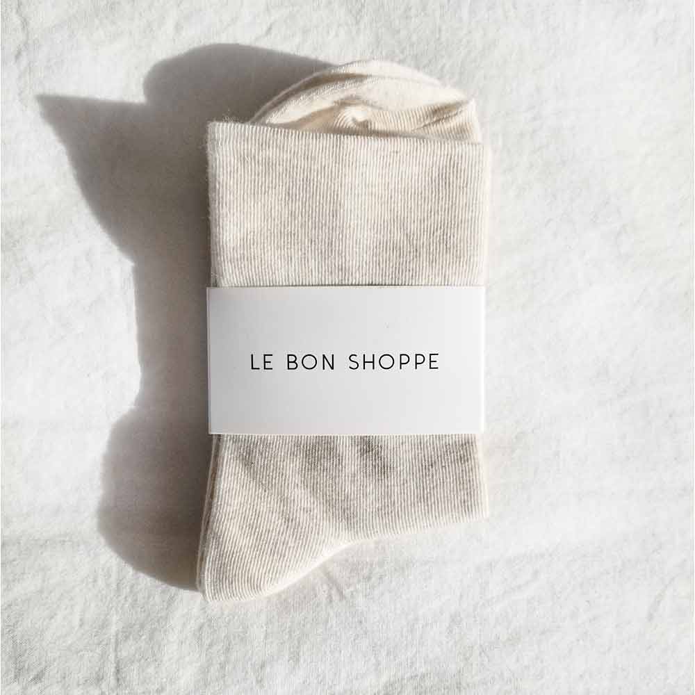 Le Bon Shoppe Sneaker Socks - Oatmeal - re-souL