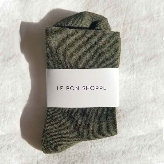 Le Bon Shoppe Sneaker Socks - Olive - re-souL