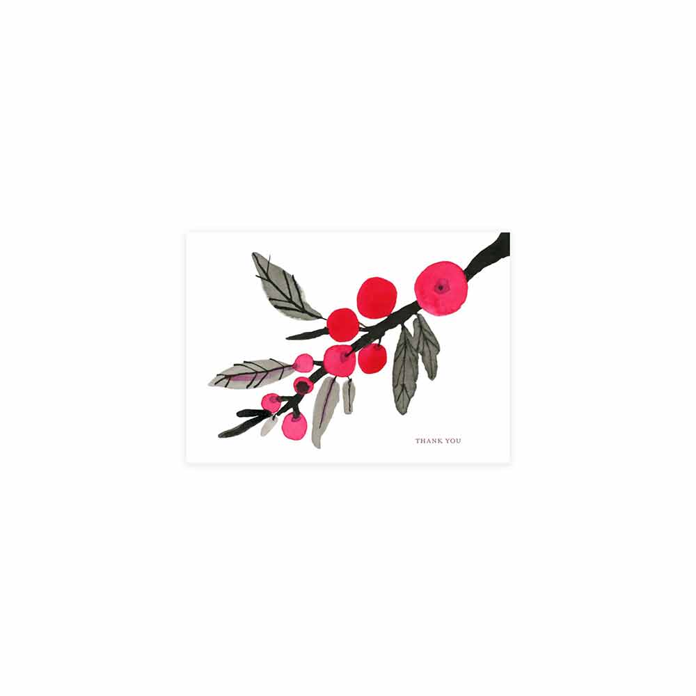 Misha Zadeh Holiday Card Set - Festive Berry Thank You Cards - re-souL
