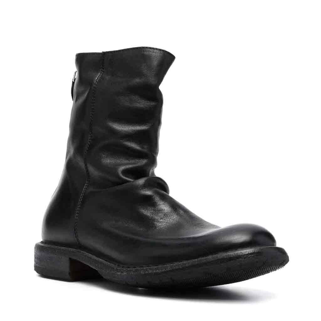 MOMA Back -zip Ankle Boot - Black - re-souL
