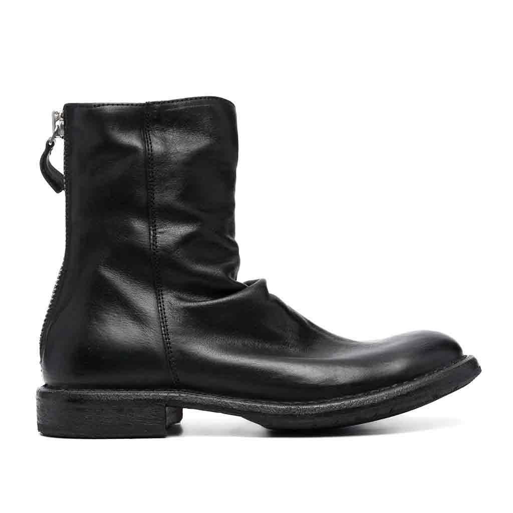 MOMA Back -zip Ankle Boot - Black - re-souL