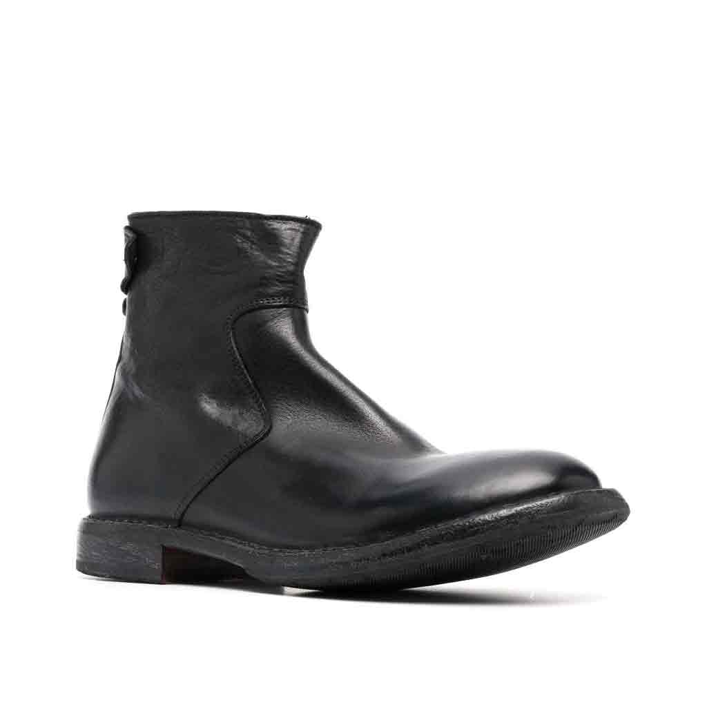 MOMA Italian Leather Ankle Boot - Black - re-souL