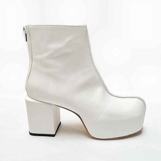 MOMA Platform Ankle Boot - White - re-souL