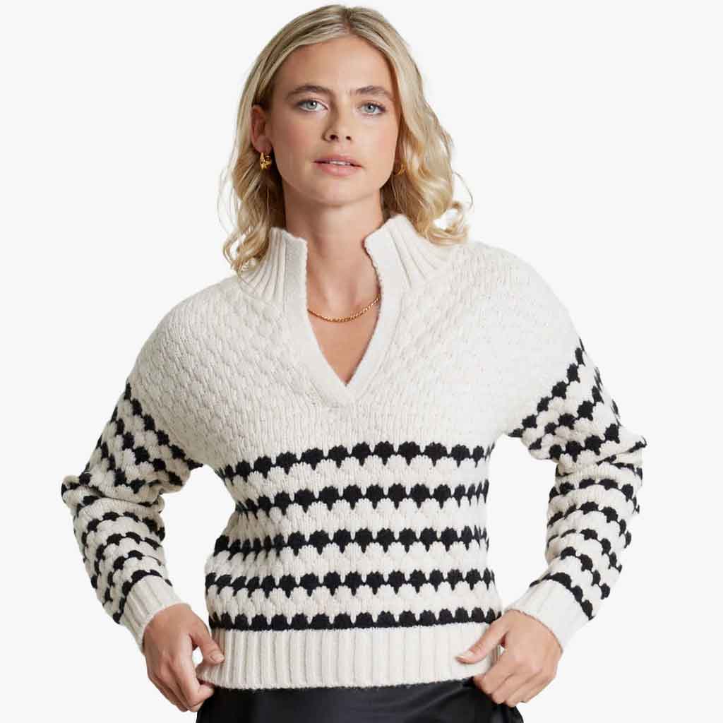 Native Youth Argyle Sweater - Black/Cream - re-souL