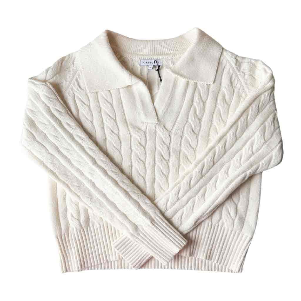 Pretzel Knit Sweater - Cream - re-souL
