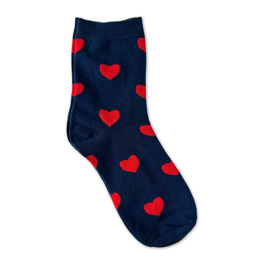 Red Hearts Socks - Navy - re-souL