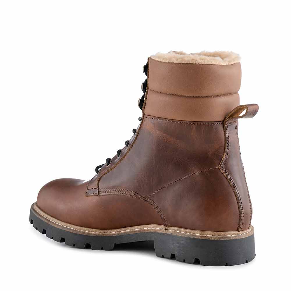 STB Cube Lace Boot - Brown Leather with Fleece - re-souL