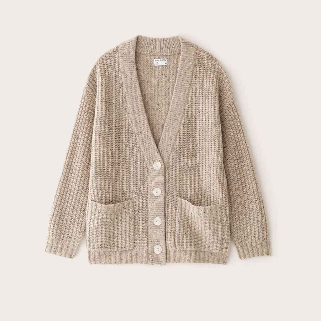 The Comfort Donegal Cardigan - Soft Beige - re-souL