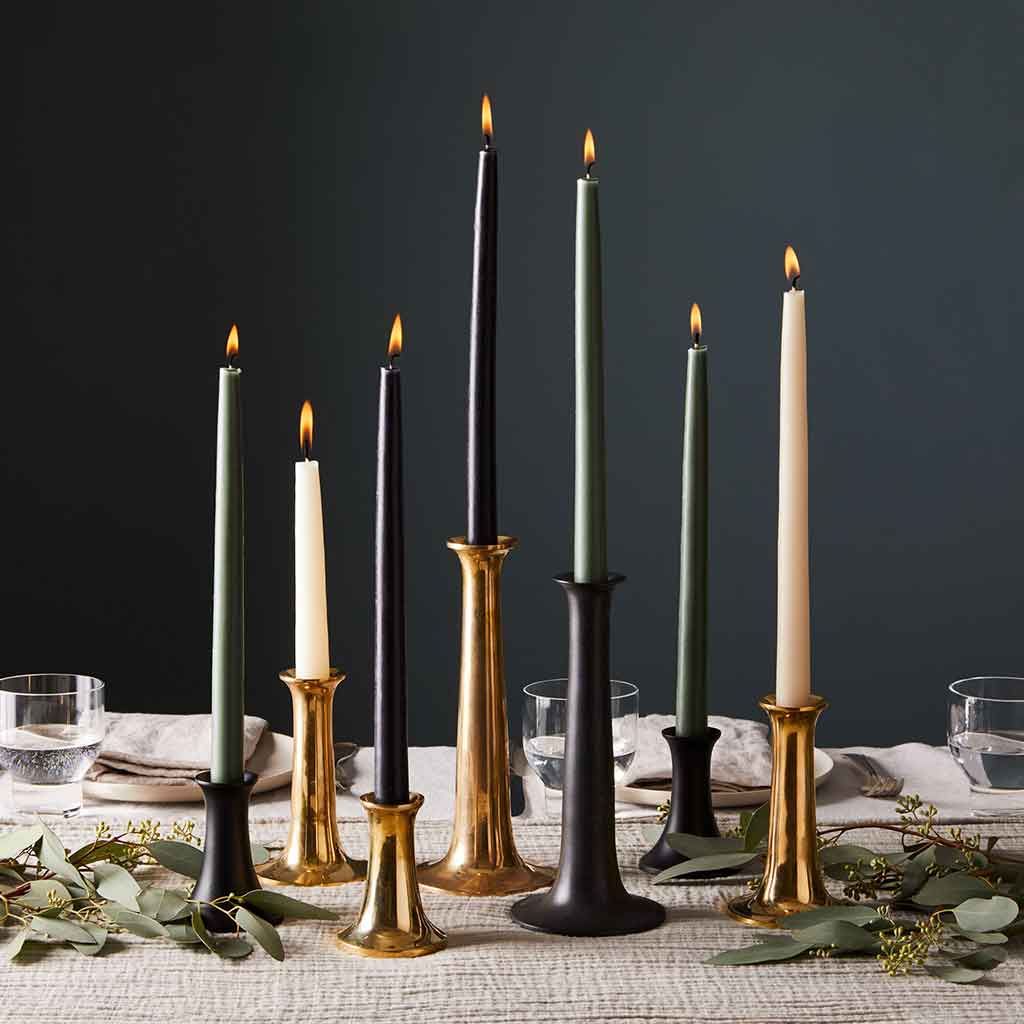 The Floral Society 12" Taper Candles 2-Pack - Midnight - re-souL