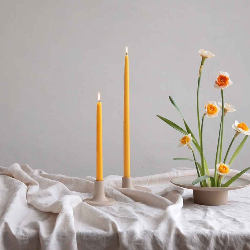 The Floral Society 18" Taper Candles 2-Pack - Saffron - re-souL