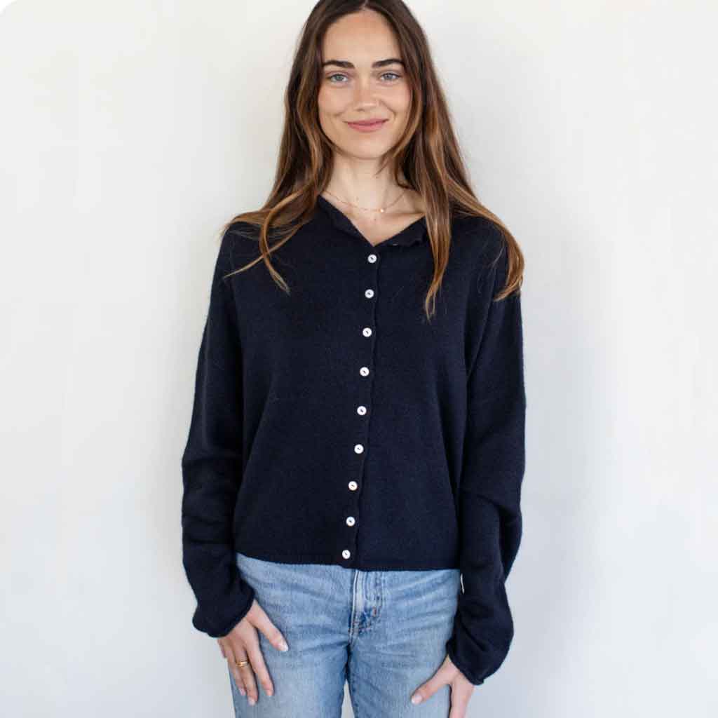Things Between Piper Spring Knit Cardigan - Midnight - re-souL