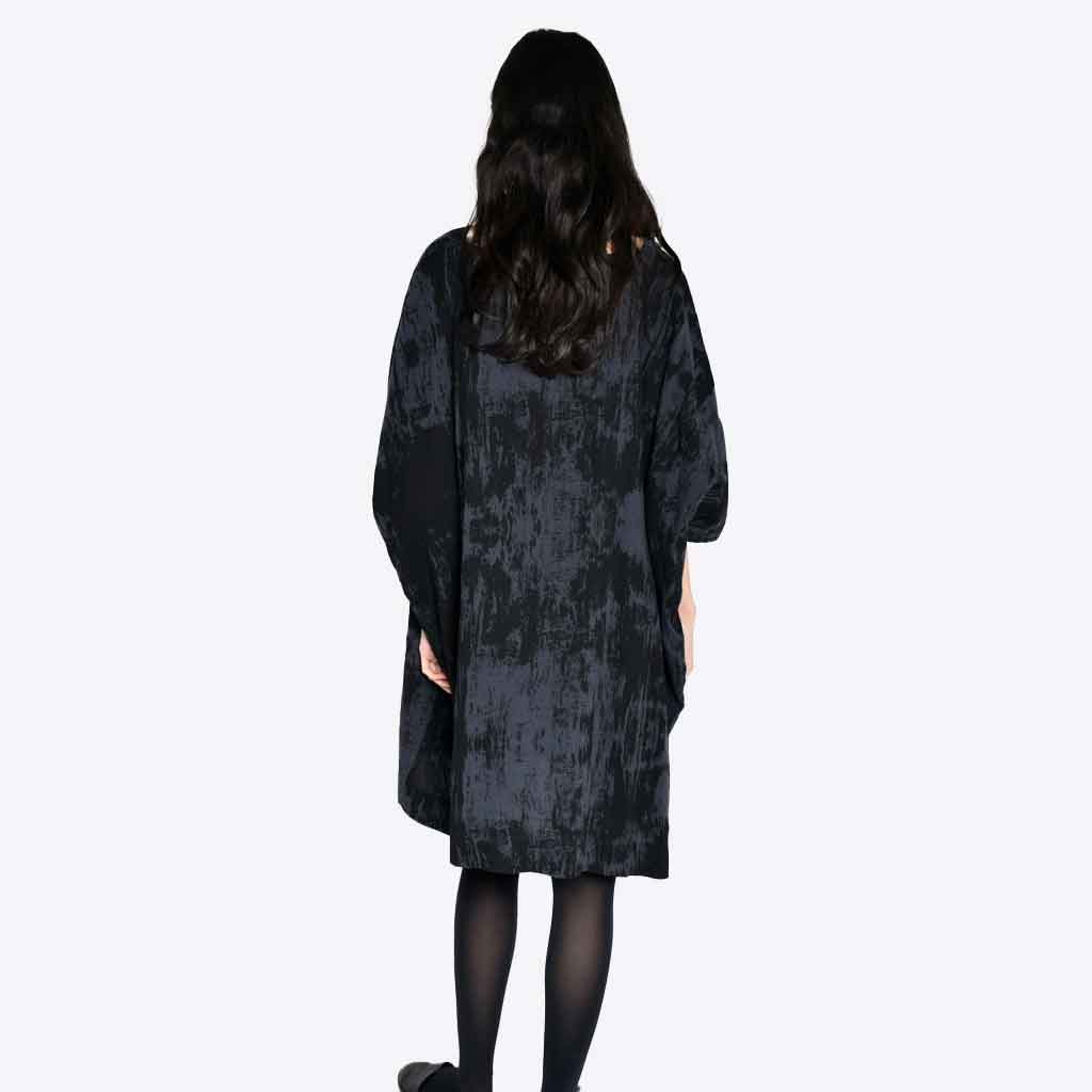 Uzi NYC Coarse Cotton Box Dress - Black - re-souL