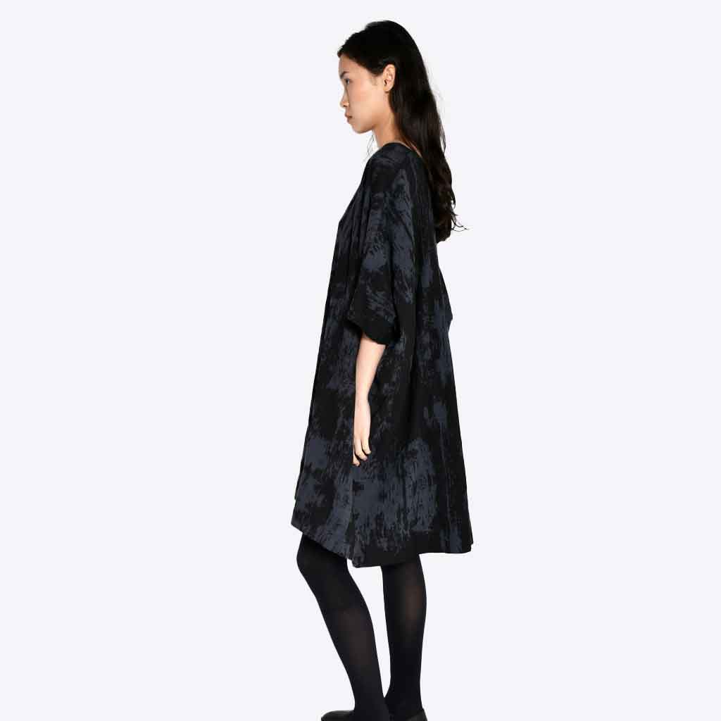 Uzi NYC Coarse Cotton Box Dress - Black - re-souL