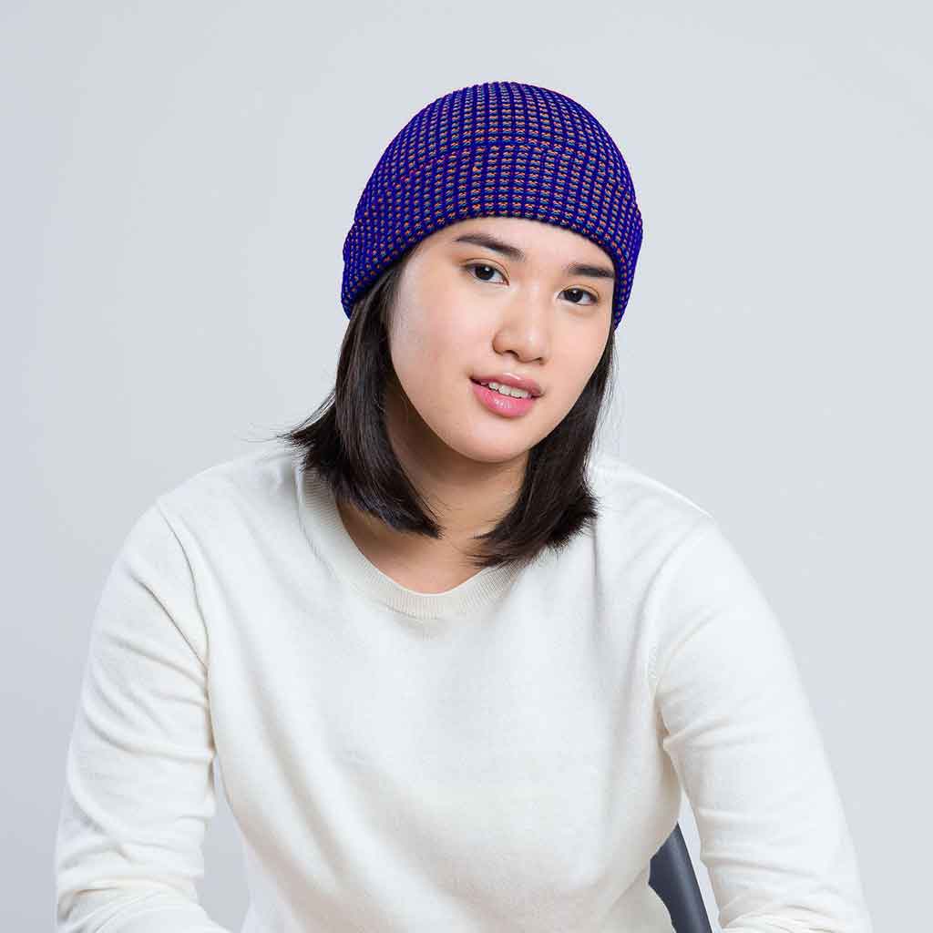 Verloop Simple Grid Hat - Indigo - re-souL