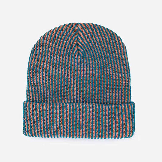 Verloop Simple Ribbed Hat - Teal/Peach - re-souL