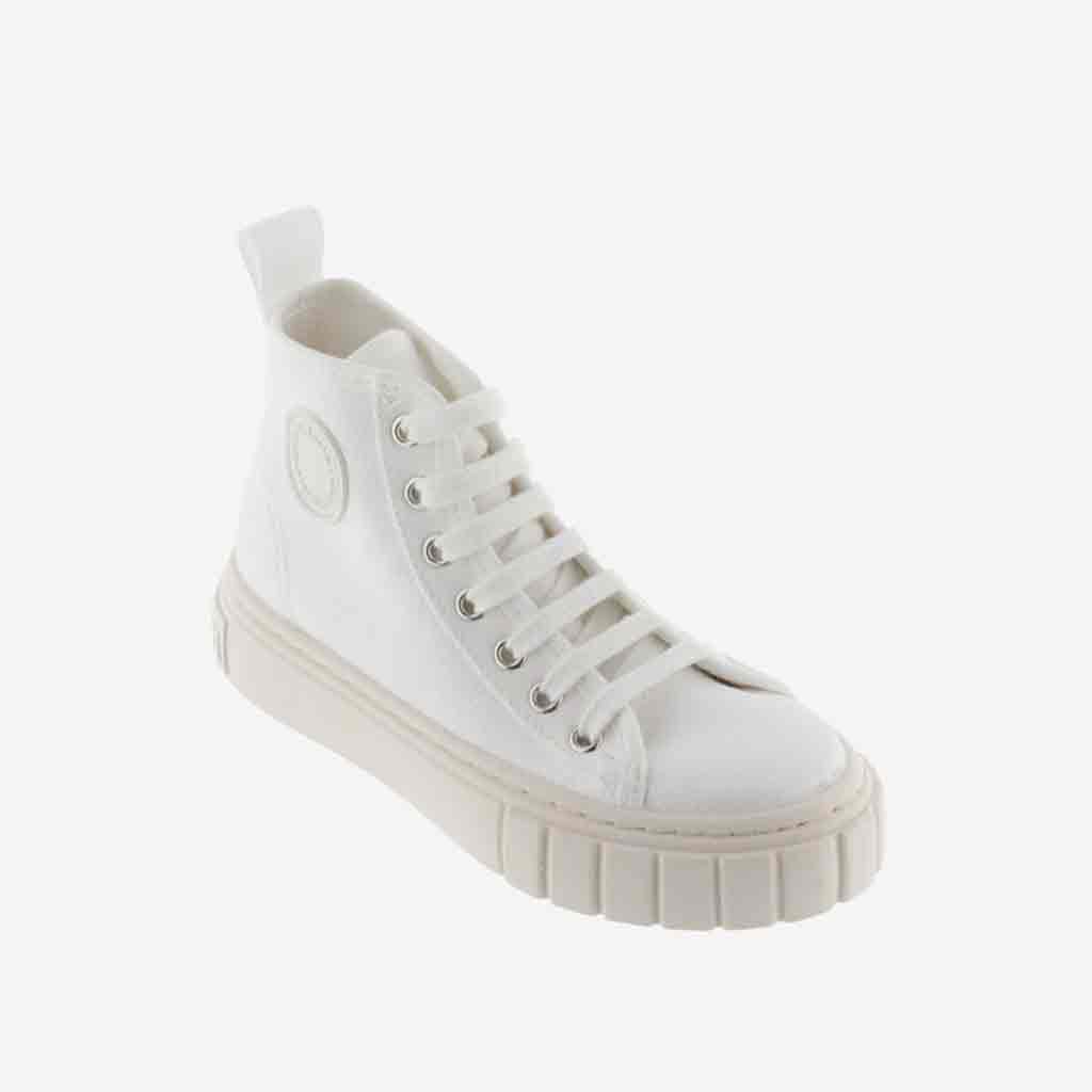 Victoria Abril High-Top Sneaker - White Canvas - re-souL