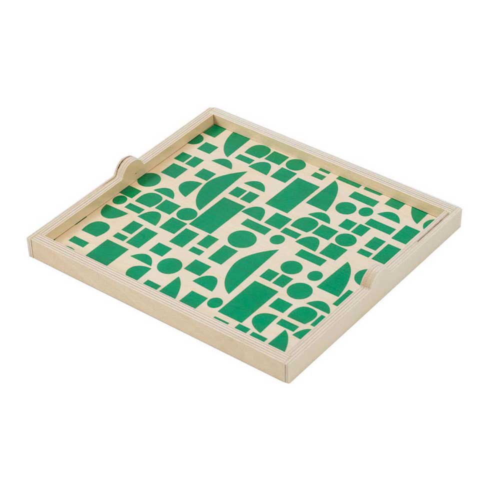 Wolfum Green Blocks Square Tray - re-souL